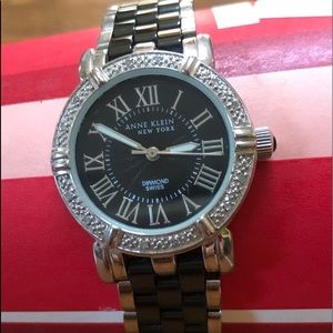 Anne Klein Silver/Black Watch 6 /34”